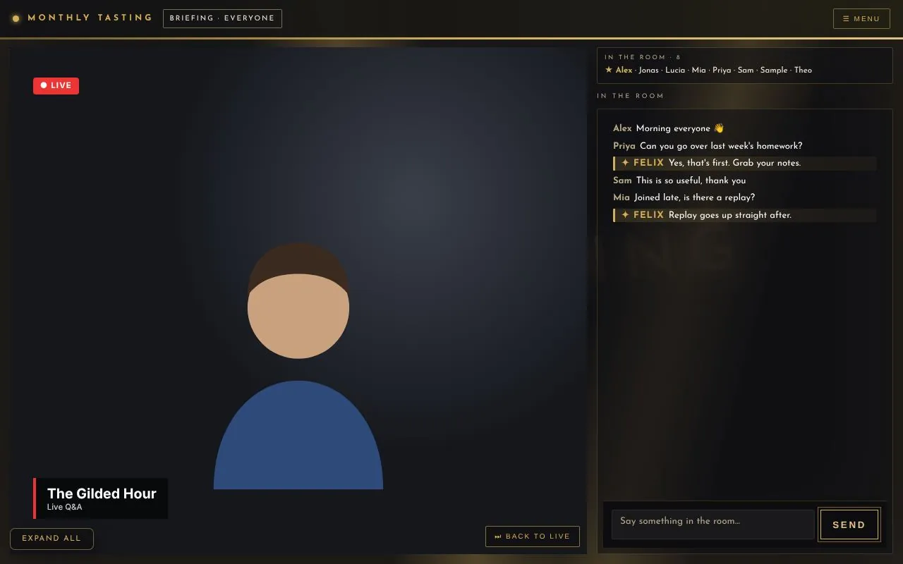 Live sessions for The Gilded Hour
