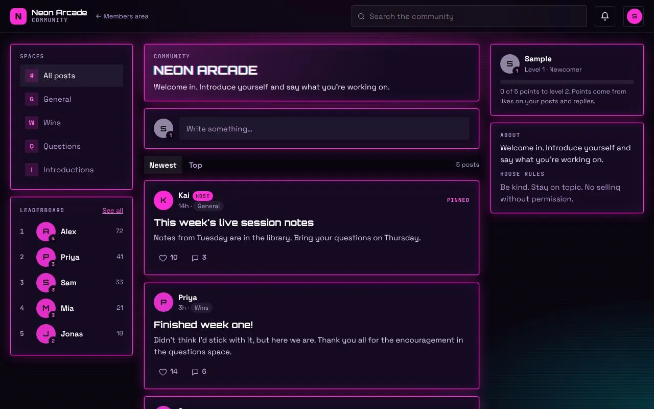 The community for Neon Arcade